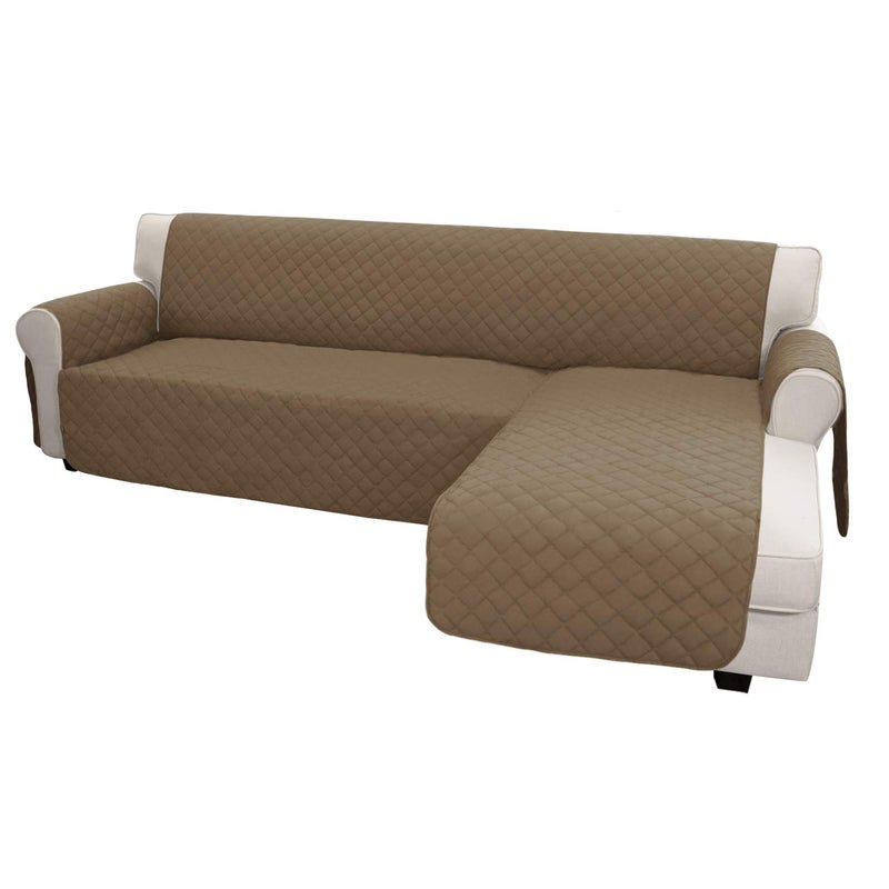 Easy-Going L Shape Sofa Slipcover - Sectional Couch Cover With Chaise Lounge - Reversible Furniture Protector for Pets, Kids, Children, Dogs, Cats (Small, Camel/Camel) - Image 1